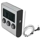 Digital Meat Thermometer Food Temperature Meter With Folding Probe Timer