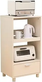 Iris Ohyama KBD-500 Kitchen Board, Microwave Stand, Sliding Shelf, Width 19.7 x Depth 14.6 x Height 37.0 inches (50 x 37 x 93.8 cm), Off-White