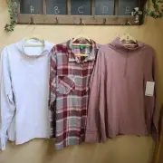 NWT Athleta Whittier Peak Rainier top 2 Mauve - White - Flannel 3XL