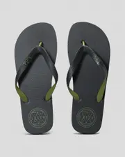 [Lucid] Lucid Men's Lcd Flip Flops Slippers in Black/Olive Size 6 6 Black/Olive