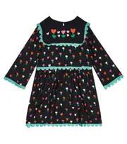 [Stella McCartney Kids] Stella McCartney Kids Scallop-trimmed printed dress Y 4 multicoloured