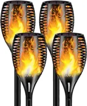 4 Pack Large Solar Torch Lights with 96 LED IP65 Waterproof Outdoor Flickering