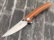 TwoSun Folding Knife D2 Blade G10 Handle CampingPocket Knife TS81-D2-G10-Orange