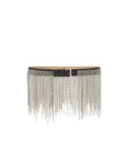 crystal-embellished leather belt 85 Black/Silver