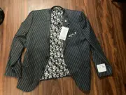 Nick Graham Pinstripe Suit Blazer and Pants 44 S NWT New 33 W x 32 L NEW