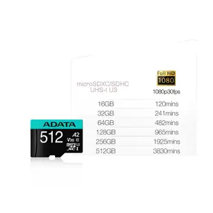 威剛 ADATA Premier Pro microSD U3 A2 V30 256G記憶卡(附轉卡) 蝦皮直送