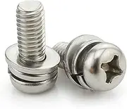 20PCS M3*5/6/8/10/12/16/20/25/30/35/40/50mm GB9074 304 Stainless Steel Round Head Bolt Three Combination Screws(30mm)