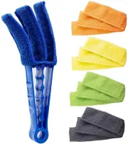 Window Blind Cleaner Duster Brush with 5 Microfiber Sleeves - Blind Cleaner Tool