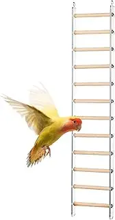 Parrot Ladder, Parakeet Ladder, Step Perch for Cage, Exercise Ladder Climbing Toys with 360° Rotating Hook for Budgies, Parrots, Cockatoo and Turt