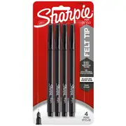 Sharpie Fineliner Pen Black 4 Pack
