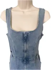 Charlotte Russe Denim Jumper NWT Sleeveless Lightwash Catsuit Jumpsuit Size M