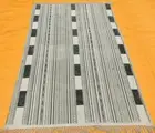 Handmade B/W Color Traditional Rug Block Printed Cotton 4x6 Feet Decor Dhurrie