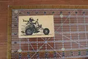 STAMPCRAFT Craft Wood Rubber Stamp TEXAS Armadillo Humor Motorcycle Bike Ride