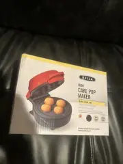 Bella Mini Cake Pop Maker Red Nonstick Cooking Compact Easy Store 350 Watts