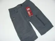 Lee Dungarees Boys Plaid Gray Shorts Size 4 R NWT NEW Flat Front Adjustable