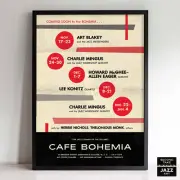 Art Blakey - Charles Mingus jazz poster - At the Cafe Bohemia - 1955