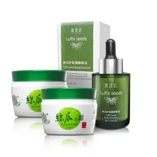 【廣源良】油霜滋潤3件組(絲瓜籽修護精華油30ml*1＋絲瓜保濕活膚霜100ml*2)