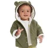 First Impressions Quilted Micro-Fleece-Lined Hooded Jacket Baby Boys' 0-3M Pine