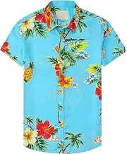[Generic] Men's Summer Beach Fruits Prints Shirt Lapel Short Sleeved 3D Printing Tops Thin Casual Lapel Flower Shirt Front Button Regular Fit Shirt for Men Vacation Travel Holiday Streetwear