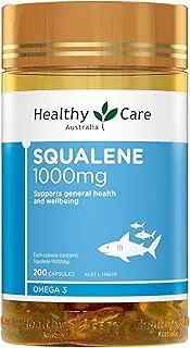 [Healthy Care] Squalene Capsules - Natural Antioxidant Support for Enhanced Wellbeing - Premium Quality Dietary Supplement - 200 Capsules - 1000 mg