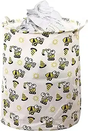 Kids Laundry Basket - Organizer Basket for Storage | Cute Aesthetic Colorful Decorative Nursery Room Bathroom Storage for Toddler Children