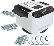 2-in-1 Automatic Card Shuffler and Dealer,360° Rotating 2 Decks Card Dealer with Wireless Remote,for Poker, Blackjack(Color:White)