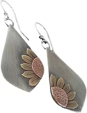 [PUSOMU] Boho Earrings, Silver Earrings, Flower Earrings, Dangle Ethnic Earrings for Women Girls, Handmade Bohemian Trendy Boho Vintage Jewelry