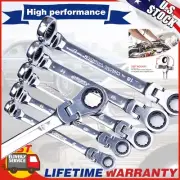 6X Double Box End Ratcheting Wrench Flex-Head Extra Long Heavy Duty Spanner Kits