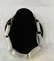 ROBERT LEE MORRIS Soho Necklace Silver Tone Hammered Link Bib Choker RLM NWT
