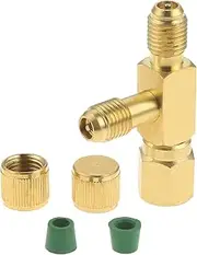 Aupoko Quick Coupler Access Tee, 1/4'' Valves Core Tee Adapter with Swivel Connector, Fits for Gauge Deep Vacuum Pump Manifold
