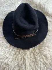 NWT BRIXTON MESA HAT Women’s Fedora Brim One Size Black Felted Wool