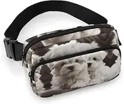 [YTLKGFP] Waist Pack Cute Maltese Puppy Printed Butt Pack Fanny Pack Hip Bum Bag for Workout Traveling Casual Running Hiking Cycling, Cute Maltese Puppy, 7.9 X 5.1 in