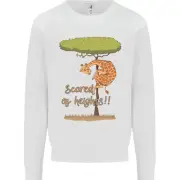 Scared of Heights Funny Giraffe Acrophobia Kids Sweatshirt Jumper