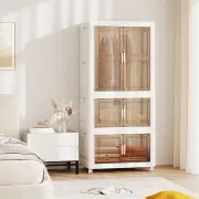 Costway420L Storage Bins with Lid Portable Plastic Wardrobe Closet Organizer-White