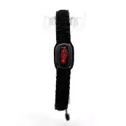 Santa Muerte Roja Pulsera Hilo Negro Hecho a Mano Ajustable NUEVO Santisima