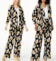 NEW IMAN Chic 2-PC Drape Topper JACKET & Pant Set BLACK CHEETAH PLUS SZ 2X