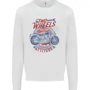 Two Wheels Attitude Motorcycle Biker Motorbike Kids Sweatshirt Jumper