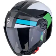 EXO-City II Blur Black White Green Jet Helmet