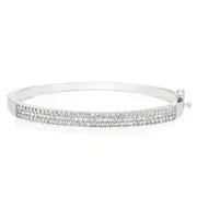Zamel's Sterling Silver with 1 carat tw of Diamond Bangle Women's Jewellery