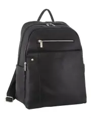 [PIERRE CARDIN] Leather Laptop/Business Backpack in Black