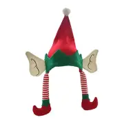 Elf Hat Soft Felt Elf Santa Hat with Ears and Legs Christmas Elf Accessories