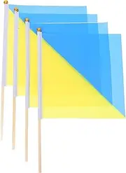OFFSCH 4pcs Navy Signal Flag 25x25cm Waving Flag Thick Wooden Pole Commanding Flag for Sports Performance