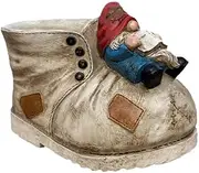 Creative Dwarf Garden Statue Gnome Resin Sculpture Creative Boot Shaped Succulent Planter Hand-Painted Decor Plant Pot for Garden & Succulent Planting
