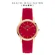 Daniel Wellington 手錶 Iconic Motion Ruby 32mm限量寶石紅膠腕錶-紅錶盤-玫瑰金框(DW00100503)