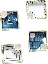 ABOOFAN 4 Pcs Assorted Color Ceramic Dipping Trays Sushi Plates for Home Use Safe and Practical Breakfast Tray for Snacks and Appetizers Kitchen Restaurant