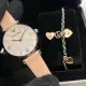 ARMANI32mm圓形銀精鋼錶殼白色貝母錶盤真皮皮革粉紅錶帶款AR00041