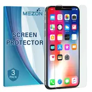 [3 Pack] Apple iPhone X (5.8") Ultra Clear Screen Protector Film by MEZON – Case Friendly, Shock Absorption (iPhone X, Clear) – FREE EXPRESS