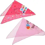 ROMISBABA 2pcs Stylish Dog Birthday Bibs Creative Printing Pet Neck Decor Fashionable Saliva Towels for Dogs for Parties and Photo Shoots Unique Design with Balloon Ribbon