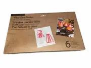 Wine Glass Shades Sets-6 RED 5 POINSETTIA-Holiday Dinner Party Table Decoration