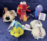 Disney Plush Beanbag w/Tags; Love Bug, Flounder, Cricket, Mushu, Little Brother